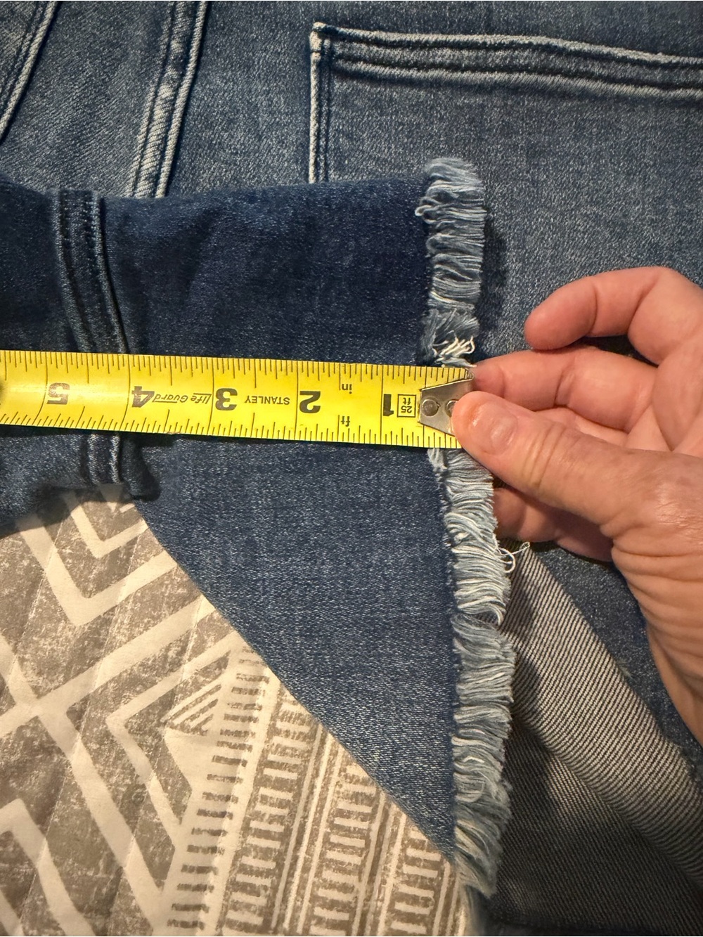 Judy Blue High Waist Tummy Control Distressed Fray Hem Jean Shorts in Blue Denim - Picture 4 of 4